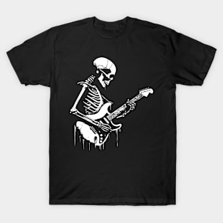 skeleton plays rock music T-Shirt